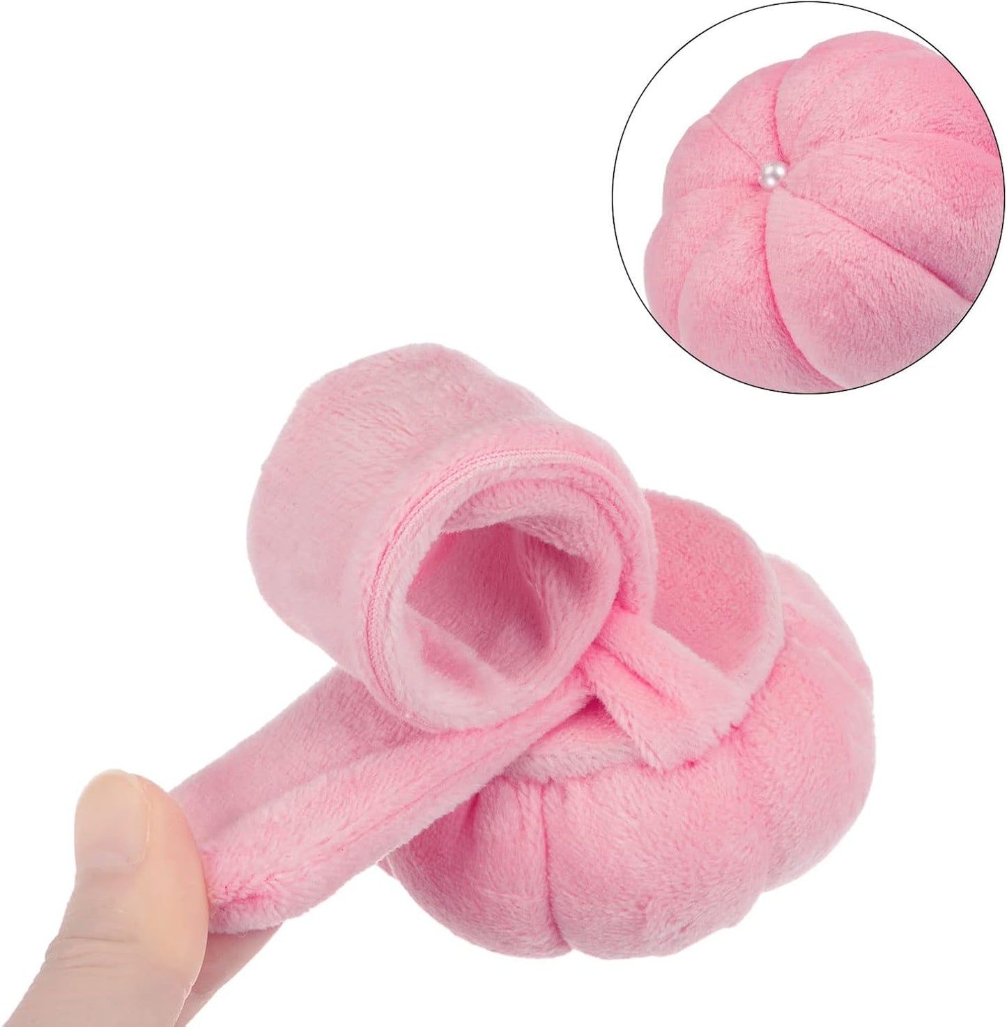 HARFINGTON Wrist Pin Cushions Band Sewing Needle Cushion Needle Holder Pincushions with Adjustable Strap Fit All Wrist Sizes for Sewing Quilting Needlework Crafts, Pink