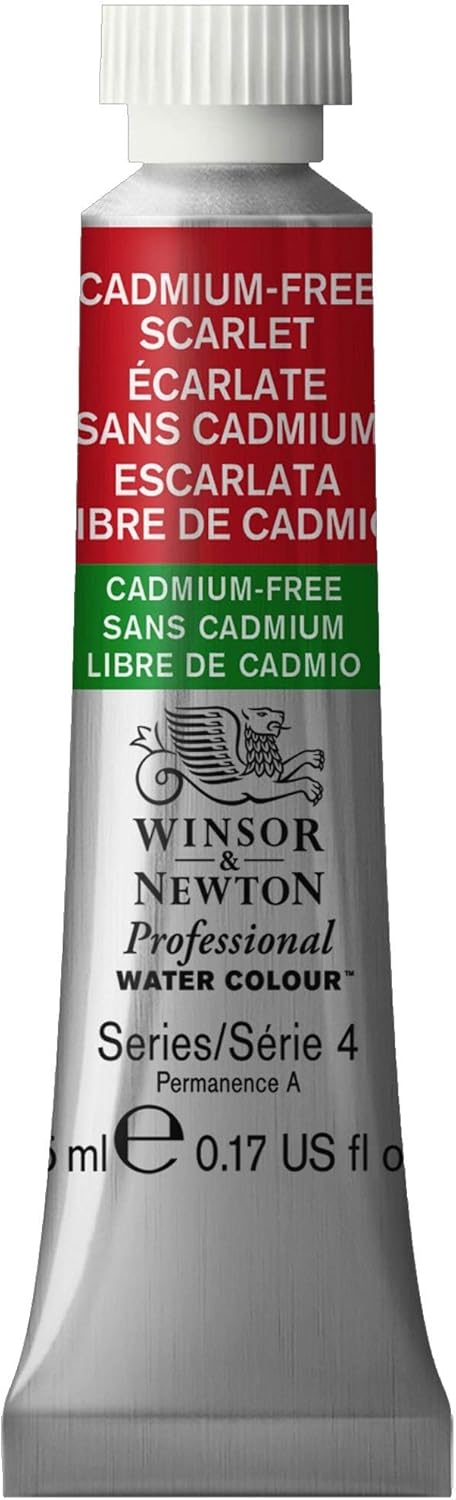 Winsor & Newton Professional Water Colour Paint, 0.17-oz Tube, Cadmium-Free Scarlet