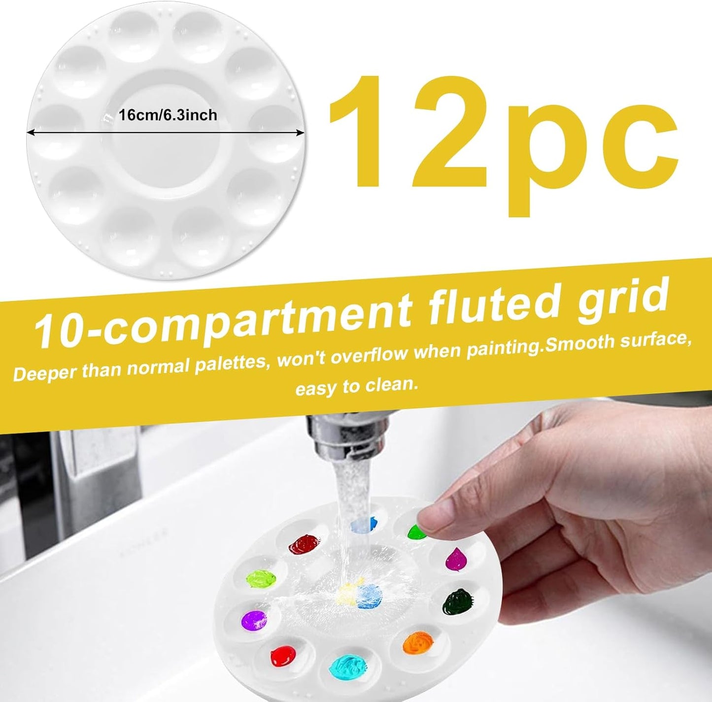 Mini Easels 12 Pack, Small Easels for Painting 24cm/9 Inch, Folding Design, Small Easel with 12 Palettes and 60 Brushes, Suitable for Outdoor Painting Party