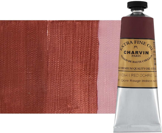 Charvin Extra Fine Oil Paint, Indian Red Ochre 60 mL - Triple-Milled, Rich Texture, Poppy Oil-Based, Light-Fast, Handmade, Archival Quality