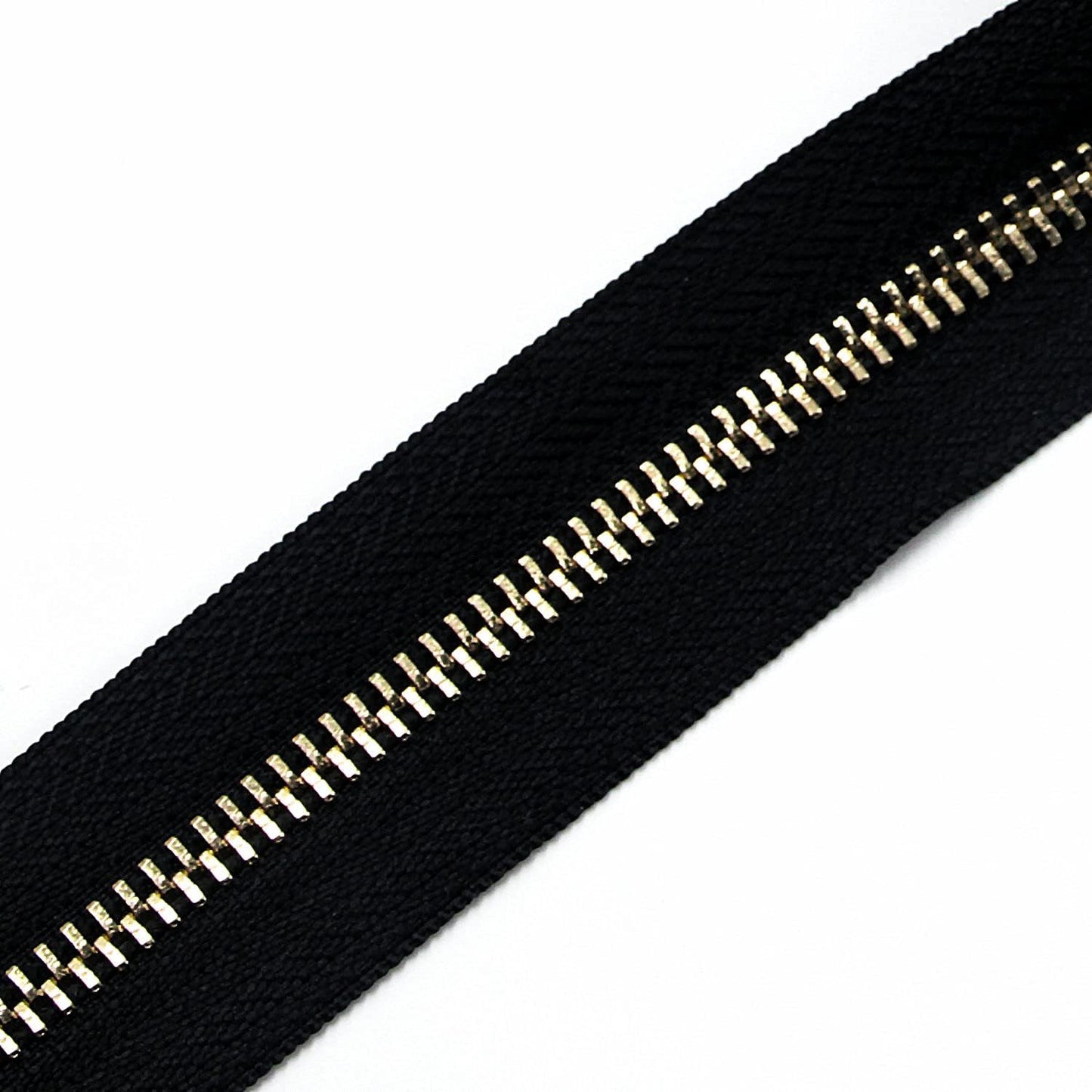 Leekayer #5 Metal Zippers Roll Bulk 2 Yards Black Zipper by The Yards with 10 pcs Sliders Light Gold Teeth Zipper for Sewing Bag Craft Backpack, Wallets, Purses Handmade