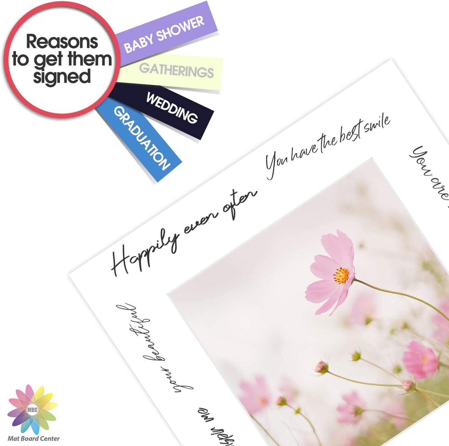 Mat Board Center, Pack of 10, 12x12 for 8x8 White Photo Picture Mats - Acid Free, 4-ply Thickness, White Core - for Pictures, Photos, Framing