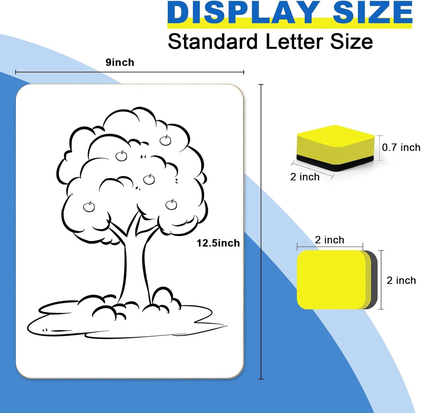 Dry Erase Lapboards, HERKKA 35 Pack Double Sided Small Dry Erase Whiteboards 9 x 12.5 Inch with 35 Erasers, Small Dry Erase Boards for Classroom Teacher Supplies, Personal White Boards for Students