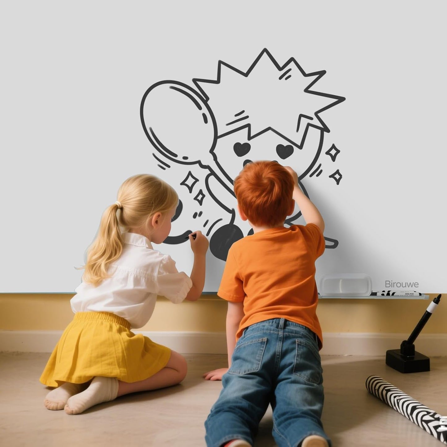 Magnetic Glass Whiteboard - Glass Dry Erase Board 48"x36" Large Frameless Glass Board for Walls Office School and Home, Gray