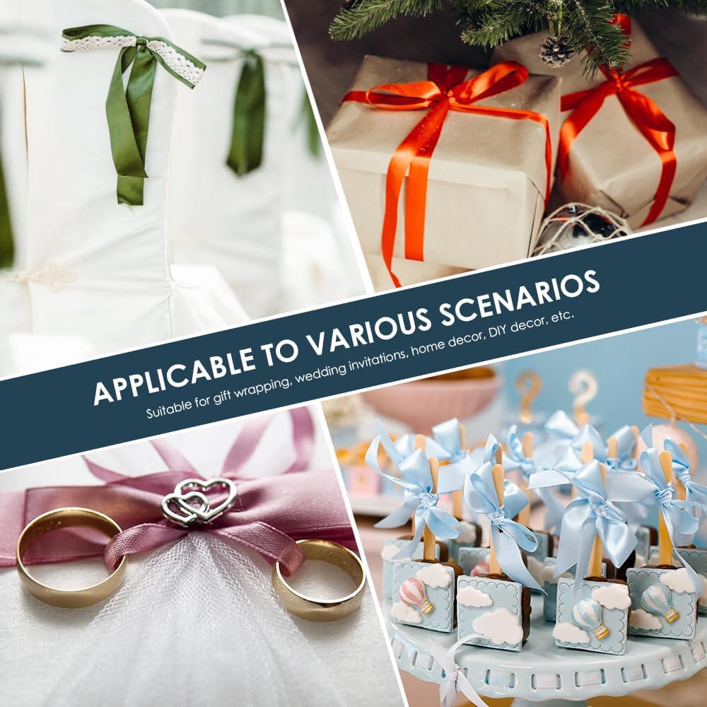 KMER LIFE 3/8" Wide x 50 Yards Yellow Single Faced Polyester Satin Ribbon, Yellow Satin Ribbon Perfect for Wedding Decor, Wreath, Crafts, Gift Wrapping & Other Projects (Yellow)