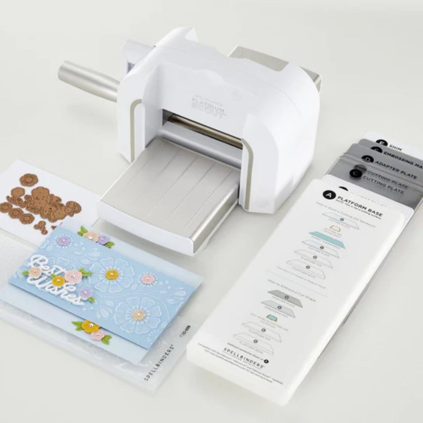 Spellbinders Platinum Die Cutting and Embossing Machine (3.5 Inch Platform Machine, Etched Die and Cardstock)
