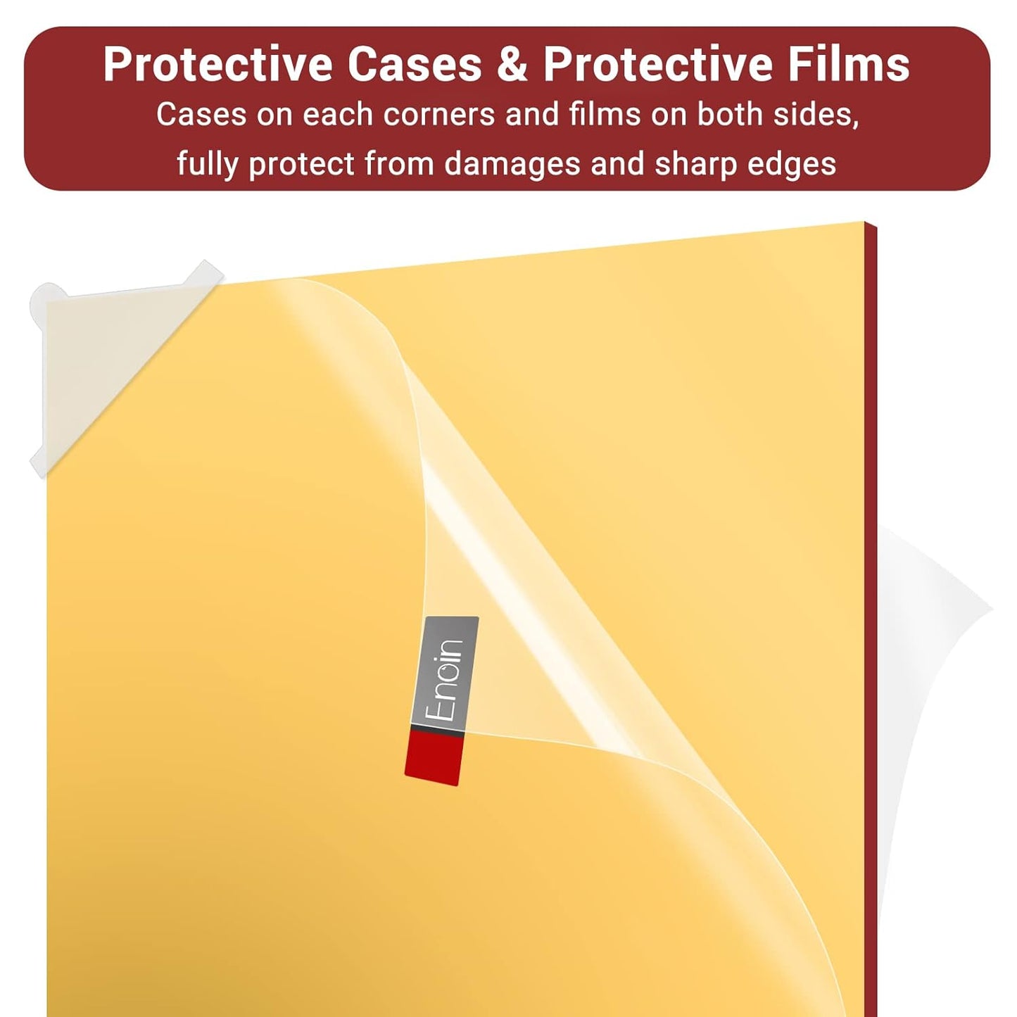 Enoin 2pcs 12 x 12 inch Gold Acrylic Sheet - Cut to Size Plexiglass Sheets 1/8 inch Thick, Small Wall Mirrors for Wall Decor DIY Craft Acrylic Sign