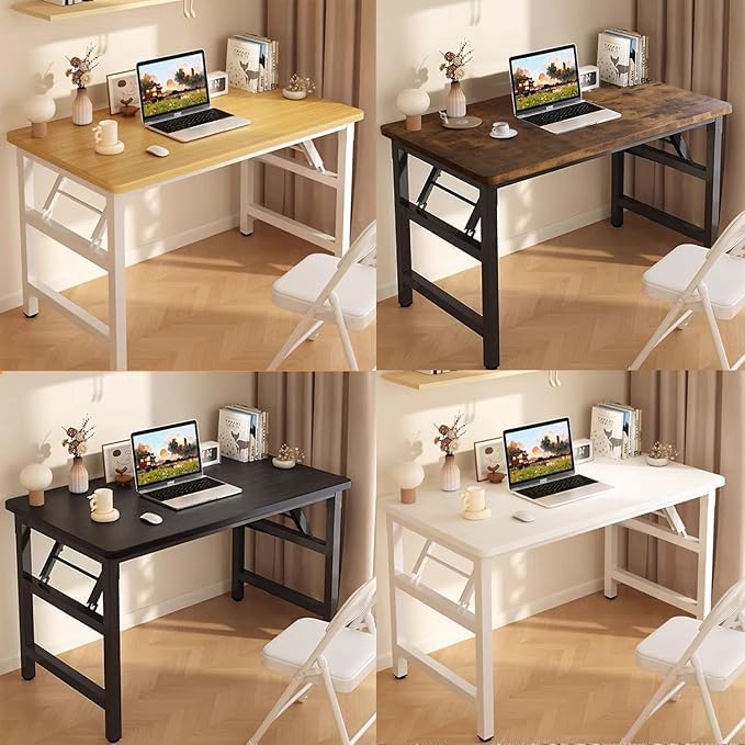 31.5 Inch Foldable Desks for Small Spaces,Foldable Desk No Assembly,Small Table for Bedroom,Black.