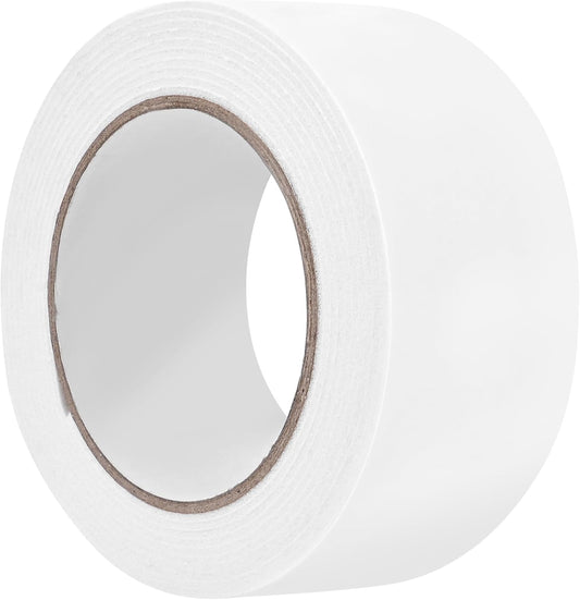 ToLanbbt Double Sided Foam Tape 2In x 10FT, Mounting Tape Heavy Duty, Strong Adhesive Weatherproof Seal Strips for DIY Craft Picture Poster, Car & Gap Filling Mountings, Home Office Decor (White)