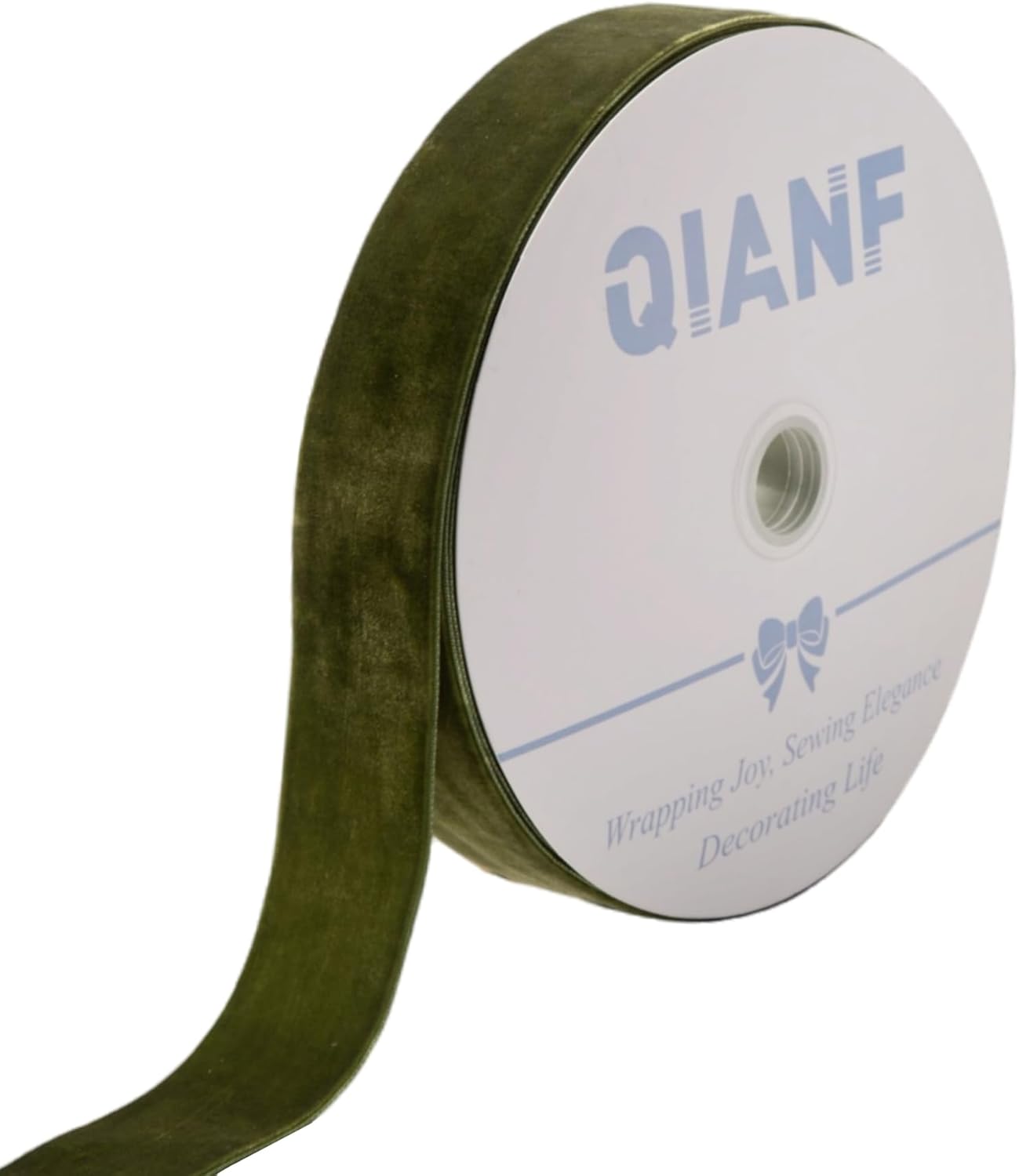 Vintage Moss Green Velvet Ribbon Christmas Ribbon for Gift Wrapping Crafts Christmas Tree Ornaments Garland Decorations, 1-1/2 Inch X 25Yd