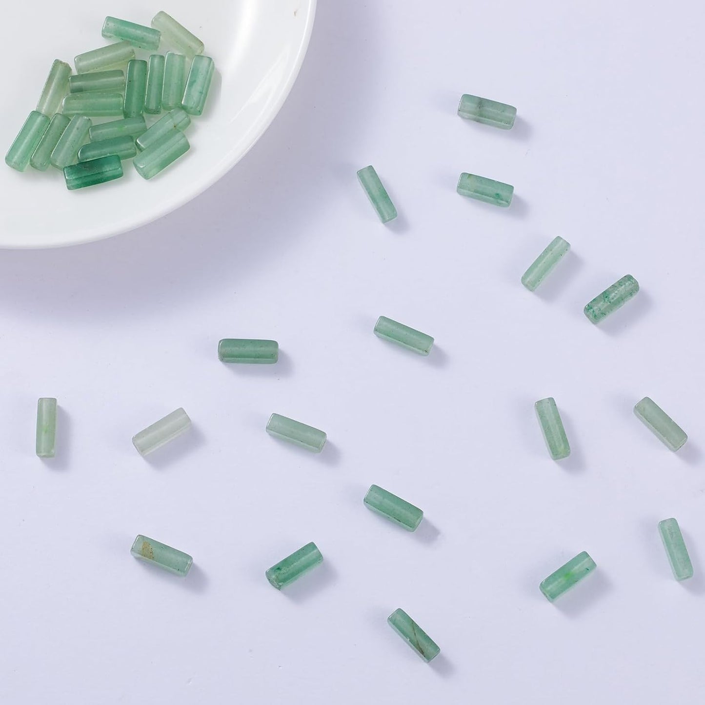 Natural Green Aventurine Rectangle Tube Beads 4x13mm 38cm/str Loose Semi Gemstone Stone Beads for Making Bracelets Necklace Earrings