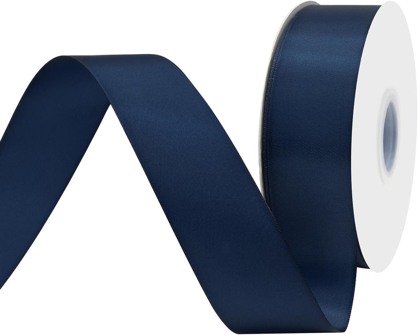 Navy Blue Satin Ribbon 1-1/2" X 50 Yards Solid Color Double Faced Ribbons Perfect for Crafts Wedding Decor Bow Making Arts Sewing and More