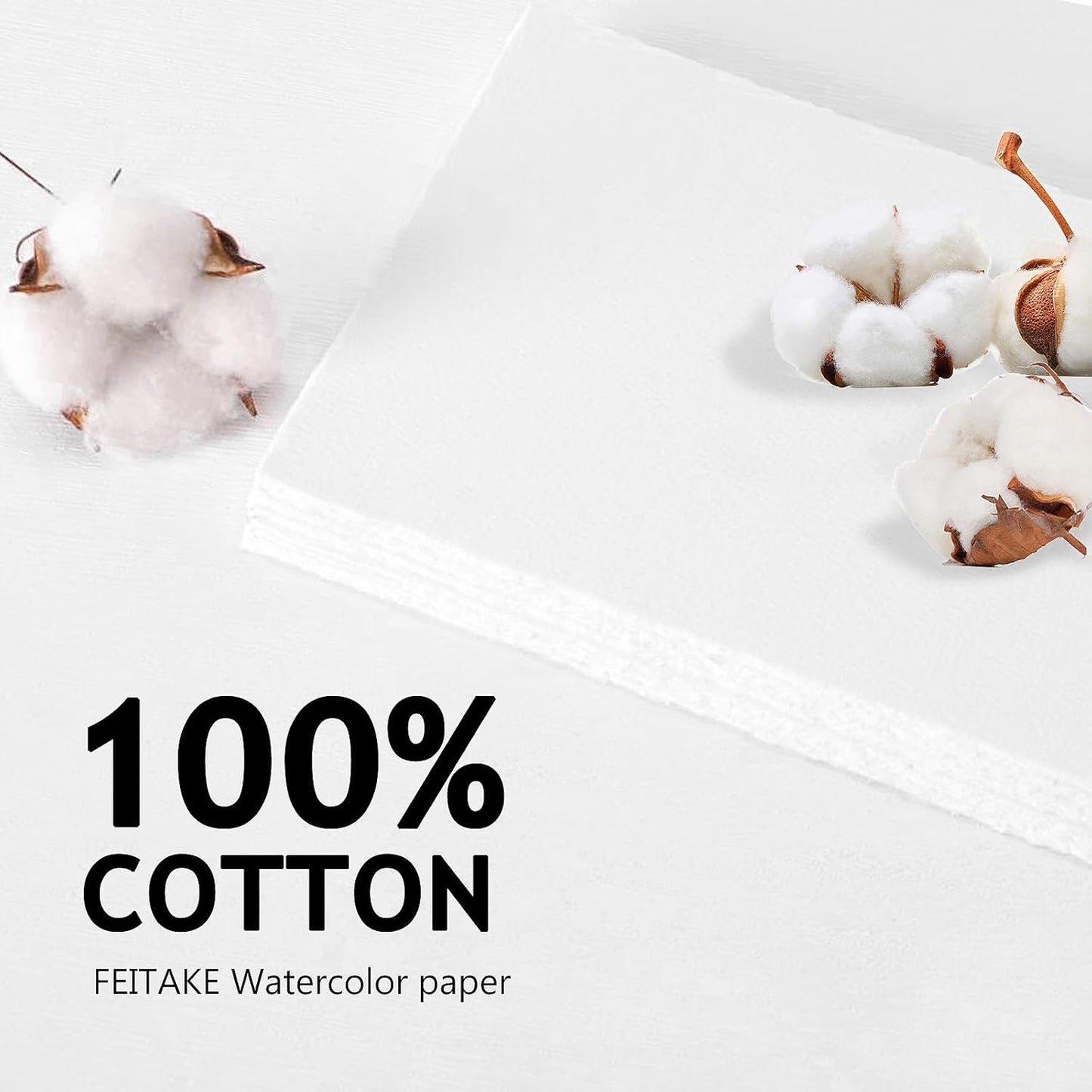 FEITAKE 9"X12" Watercolor Paper Bulk Pack 120Sheets 100% Cotton Paper /140lbs (300gsm) / Cold Press Artist Painting Drawing Mixed Media Paper Art Supplies for Professionals Students Kids