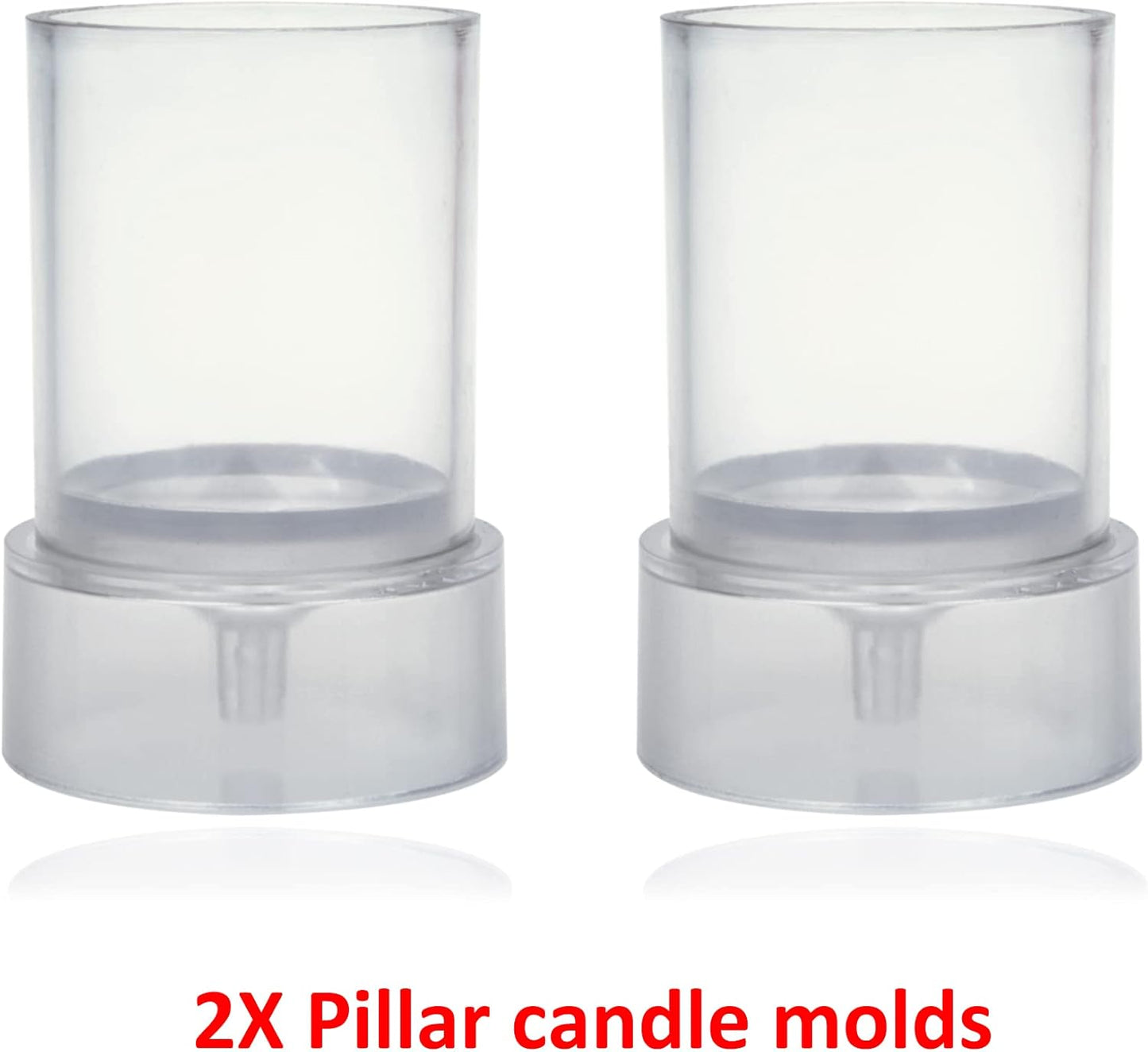 MILIVIXAY 2PCS Pillar Candle Mold -Height: 3.0inch,Diameter:2.0inch-30ft Long Wicks, 2pcs Wick Holders, a Mold Sealer and a Lead Wire Included as a Gift.
