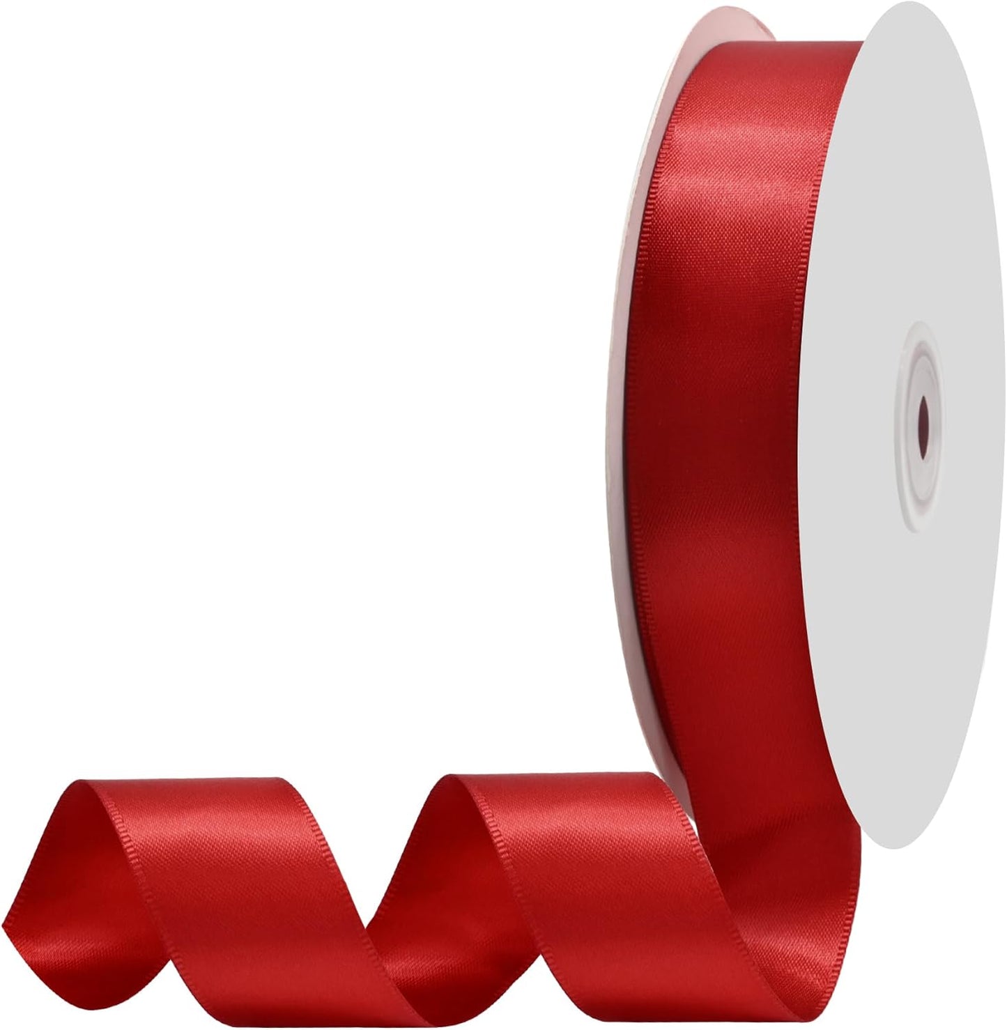 Red Satin Ribbon 1" X 50 Yards Solid Color Double Faced Ribbons Perfect for Crafts Wedding Decor Bow Making Arts Sewing and More
