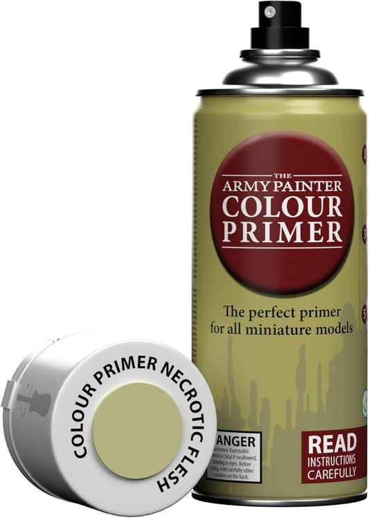 The Army Painter Color Primer Spray Paint, Necrotic Flesh, 400ml, 13.5oz - Acrylic Spray Undercoat for Miniature Painting - Spray Primer for Plastic Miniatures