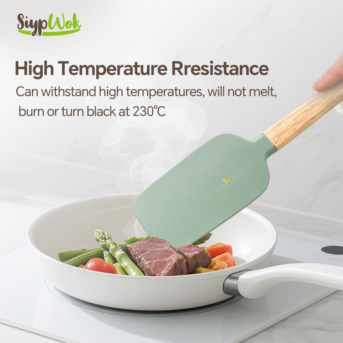 Silicone Spatula Set, Food Grade Rubber Spatula-4 Piece Nonstick Rubber Spatulas, Spoonula, Jar Scraper for Cooking, Baking, Mixing, Frosting - Heat Resistant Up to 600°F (Spatulas-Green)