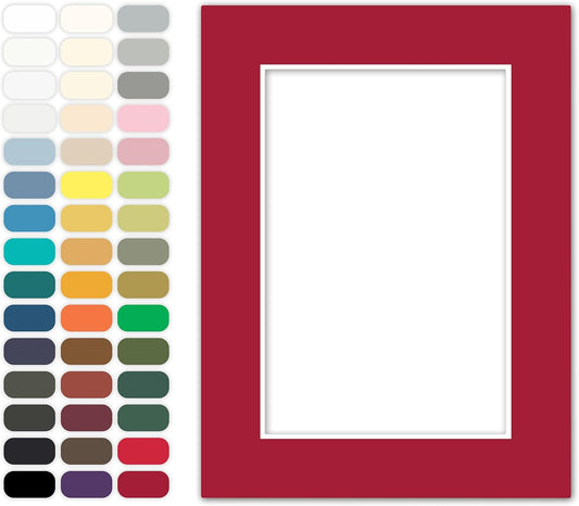 Poster Master Deep Red Matboard – 4-Ply Acid-Free Picture Mat Board with 45° Beveled Cut, Made in USA, Custom Cut to Any Size, 1/16" Thickness for Framing & Displays