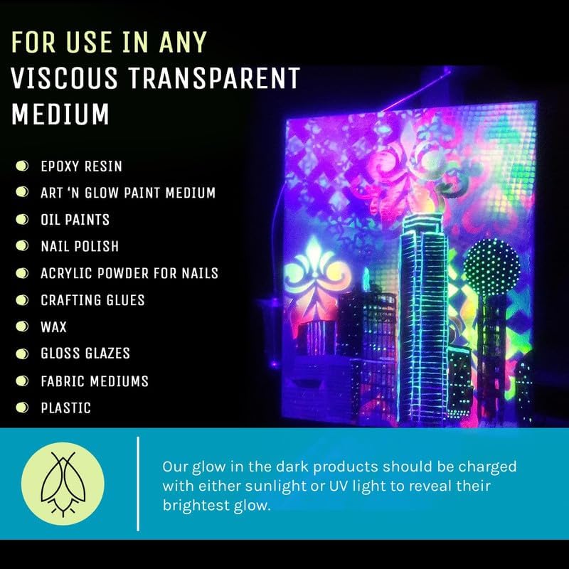 Glow in The Dark Pigment Powder - Neutral and Fluorescent Color for Art Painting, Fine Art, Nail Art Paint, and DIY Crafts - Long Lasting 10+ Color Options - Neutral Sky Blue - (1 Kilogram)