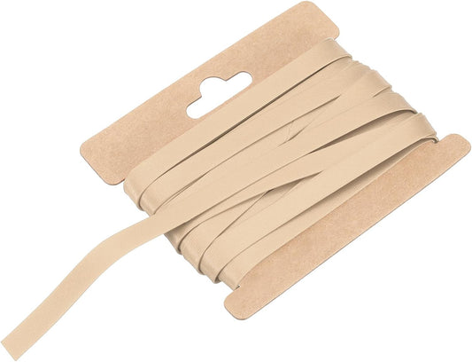 MECCANIXITY Double Fold Bias Tape for Sewing 1/3 Inch x 6 Yards Satin Pre-fold Continuous Binding Tape for Seaming Quilting Hemming Binding DIY Crafts, Light Brown