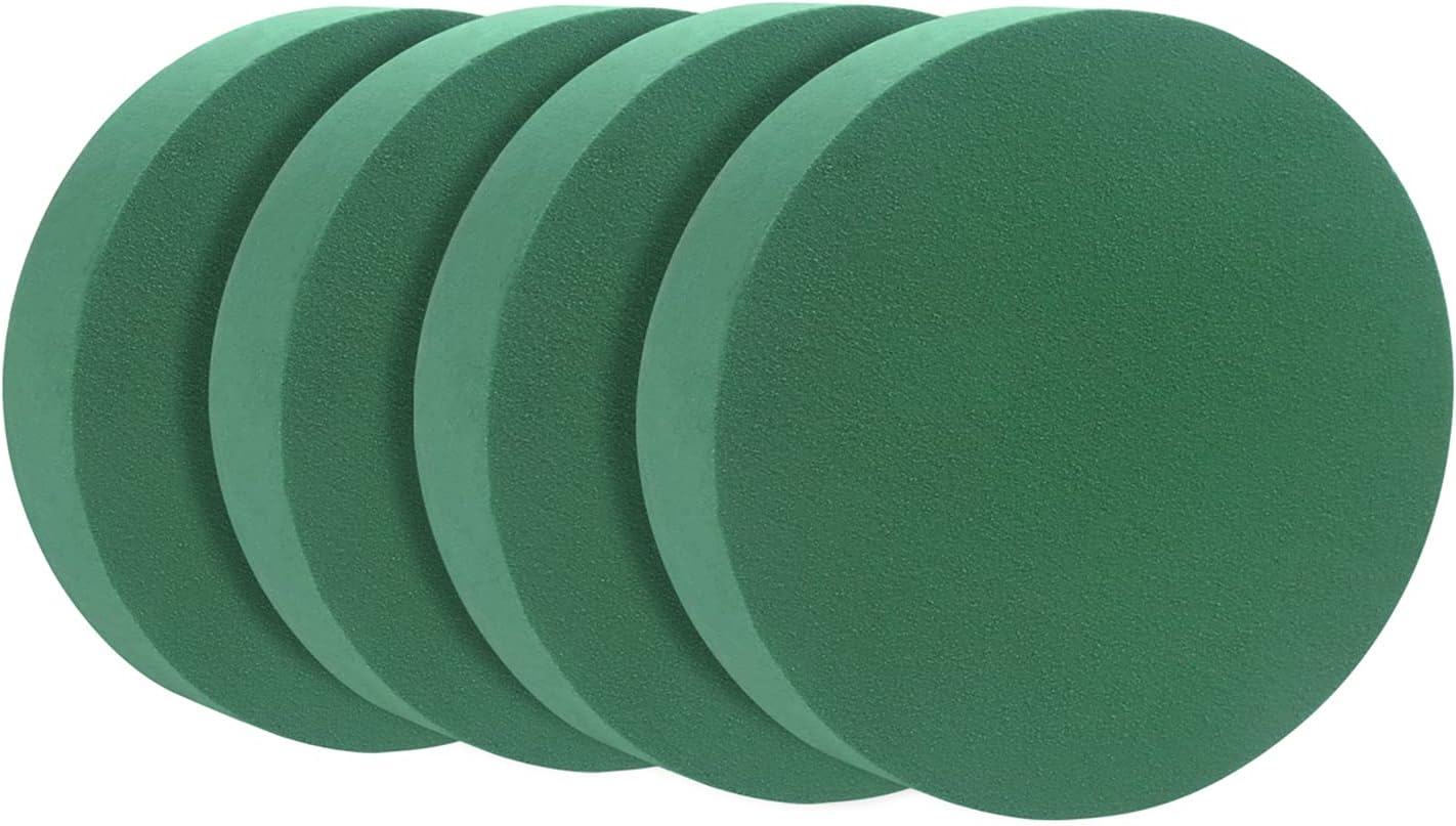 LOMIMOS 8'' Large Round Floral Foam,Florist Green Blocks Supplies for Flower Arrangement Decorations DIY Craft,Pack of 4