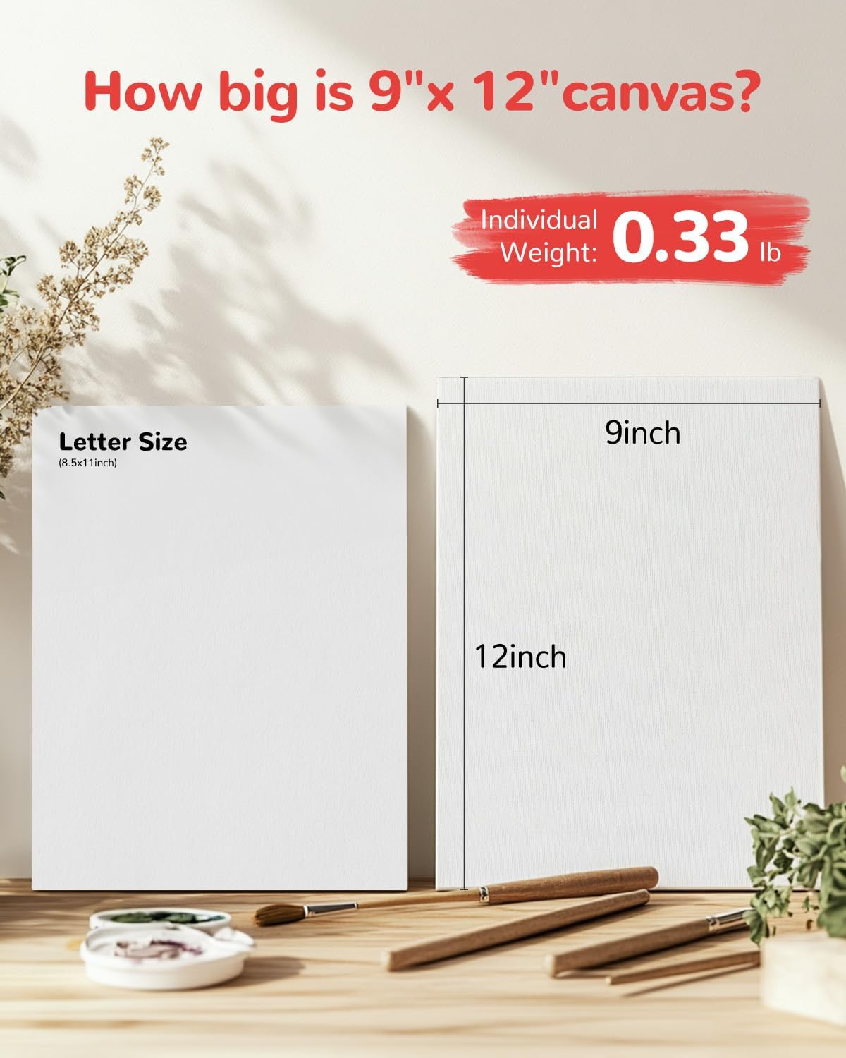 Canvas Boards for Painting 72 Pack, 9x12 Inch Painting Canvas Panels, 100% Cotton White Blank Canvas Boards for Painting, Art Supplies Paint for Acrylics Oil Watercolor Tempera Paints