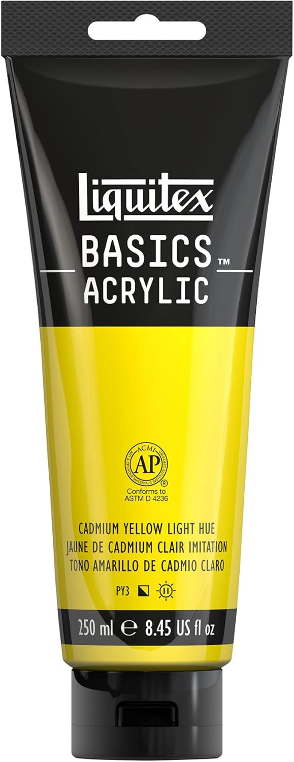 Liquitex BASICS Acrylic Paint, 250ml (8.5-oz) Tube, Cadmium Yellow Light Hue