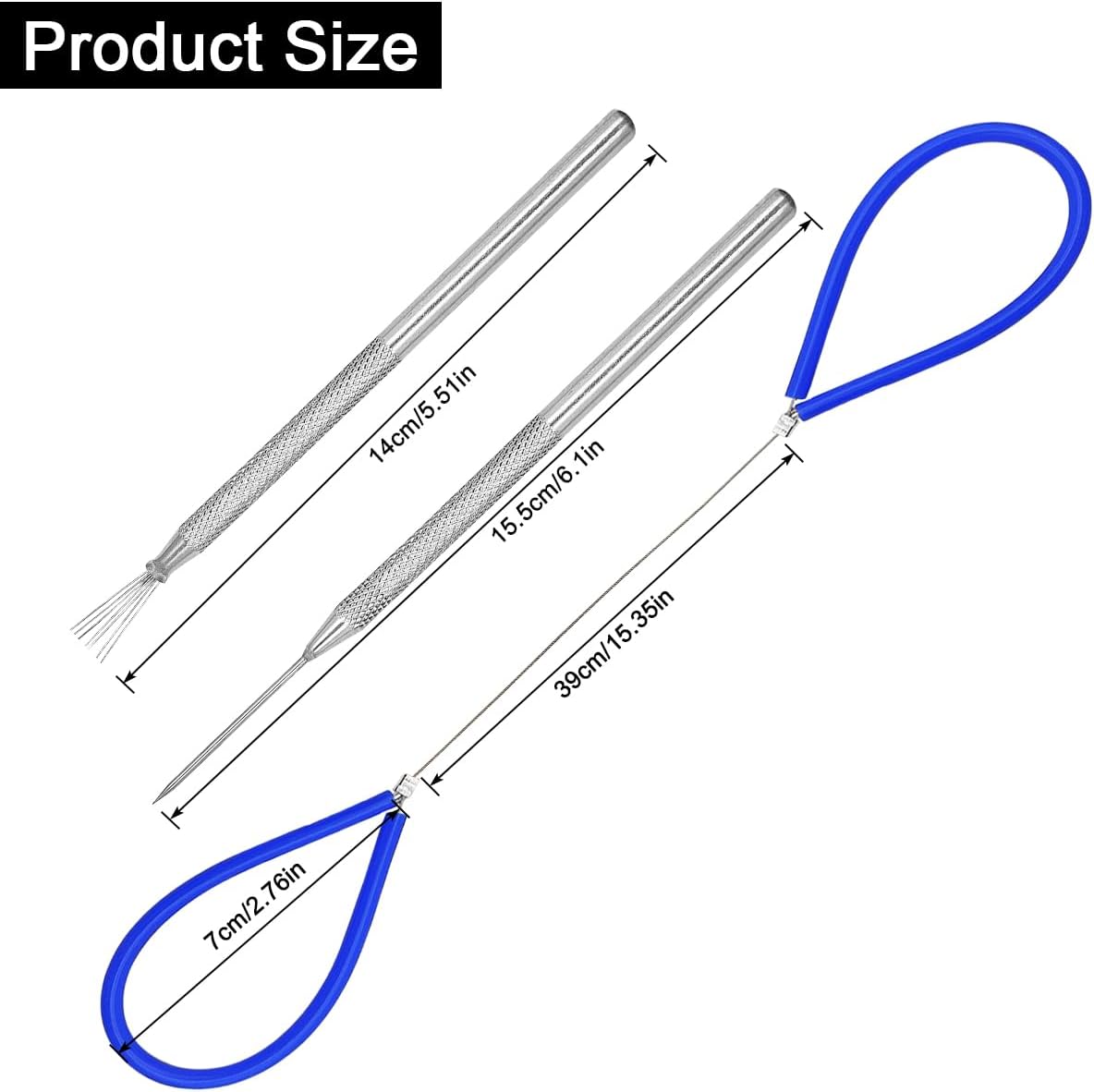 2 Pcs Clay Cutter Wires + 1 Clay Ceramic Needle + 1 Feather Wire Texture Detail Tools, Steel Cutters Wire Kit, Black & Blue Handle Cutting Off Pottery Wires Tools for Sculpting Artists Modeling Crafts