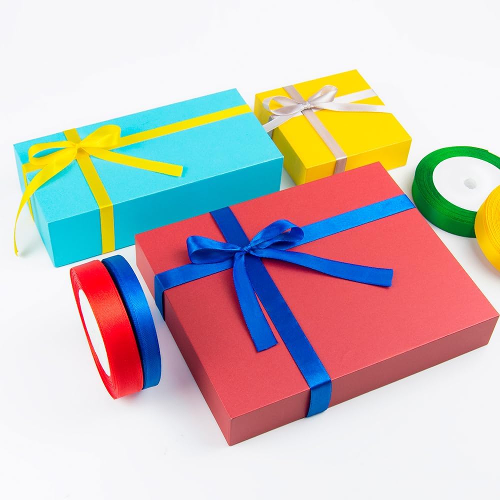 KMER LIFE 3/8 Inches x 25 Yards Silvery Satin Ribbon Solid Fabric Ribbons for Crafts, Wedding Decor, DIY Hair Accessories, Sewing, Gift Package Wrapping, Valentine's Day Bouquet and More