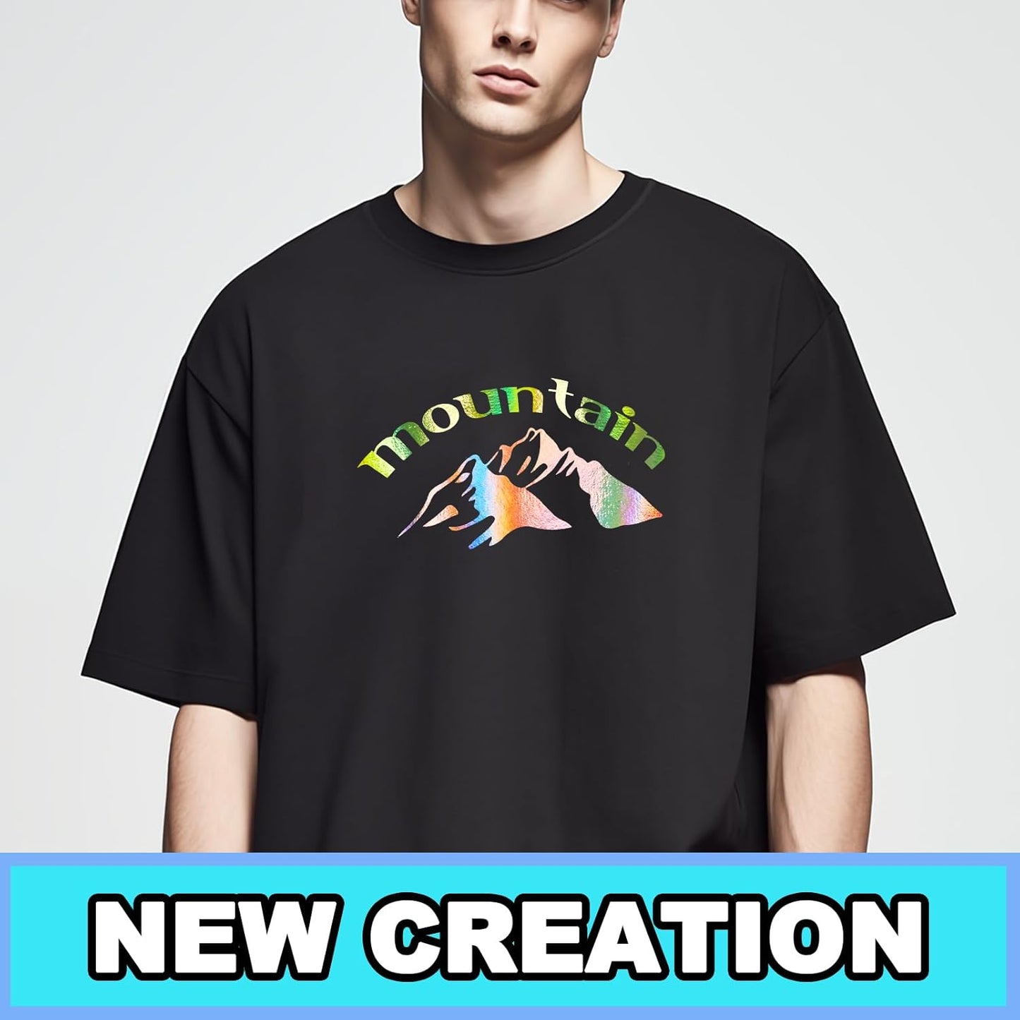 ROFISUESheet MetallicFoil HeatTransferVinyl12Inch*6Ft BundleChrome HTV VibrantColors for Stunning T-Shirt DesignsPerfect forDIY (olographic Green, 12Inch*6Ft)