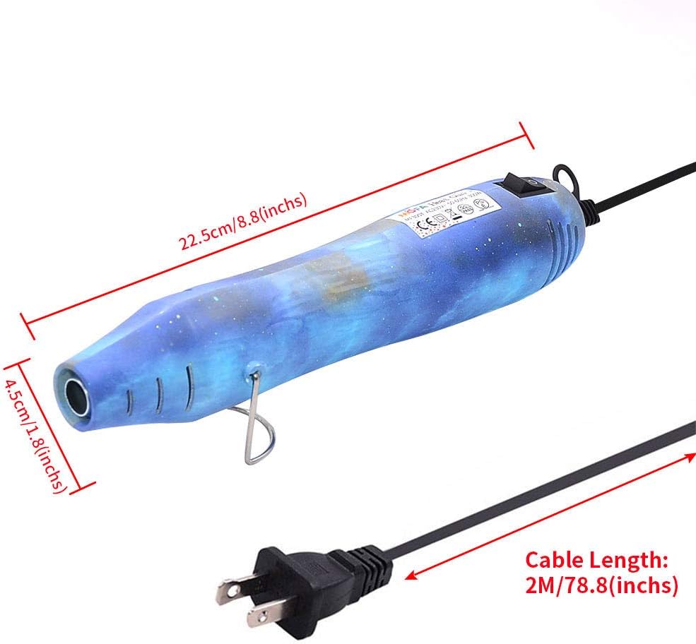 mofa Resin Heat gun,6.6ft Cable 300W Heat Gun for Crafts,Acrylic Paint Dryer Multi-Purpose Electric Heating Nozzle (Blue Mirage)