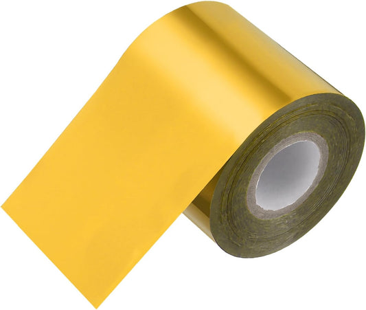 PATIKIL 2"x400Ft Hot Stamping Foil Paper, Heat Transfer Hot Stamping Paper Foil Roll for Leather DIY Logo Decor Craft Gift Package Scrapbook Card, Gold Tone