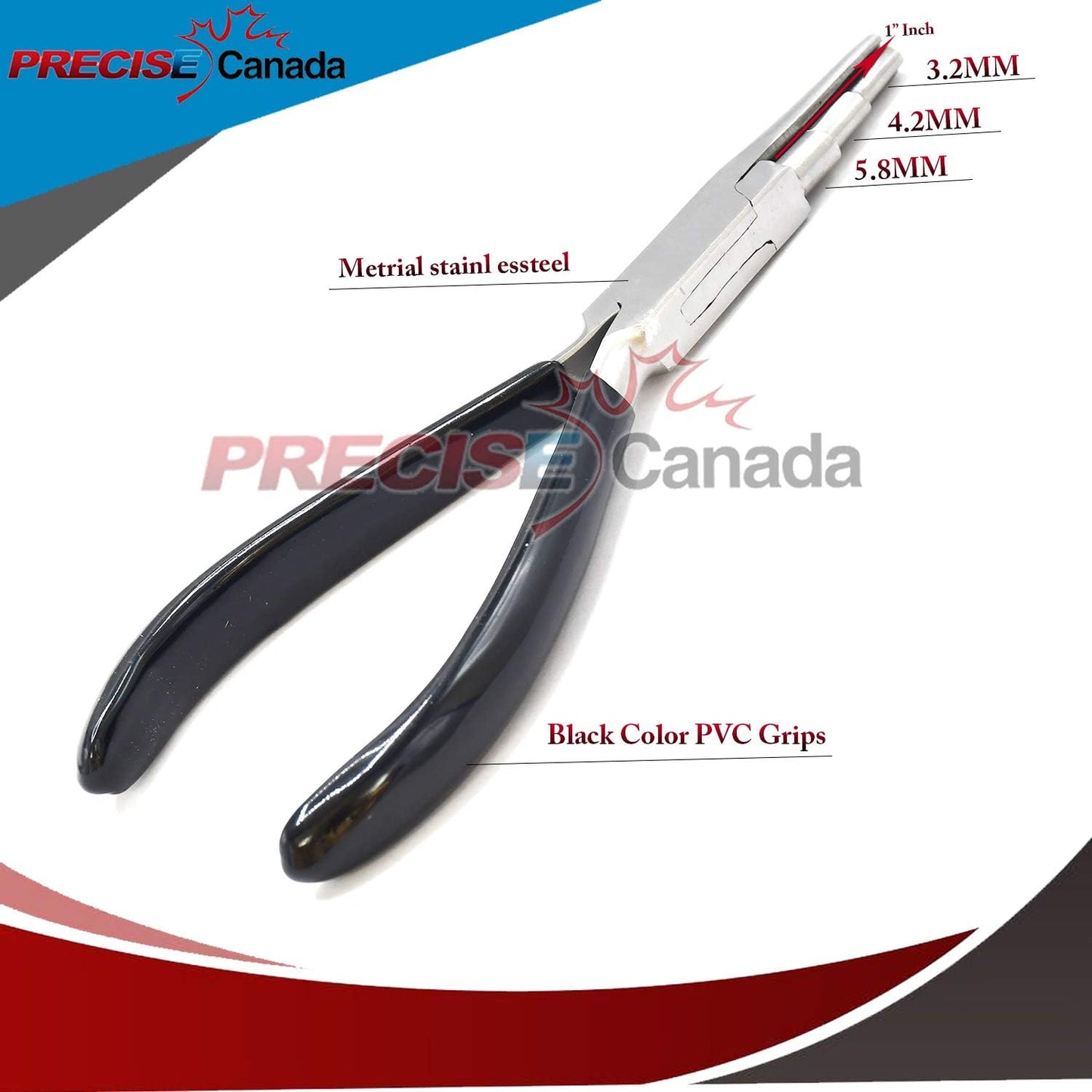 Concave and Round Nose 3-Step Wire Looping Jewelry Pliers