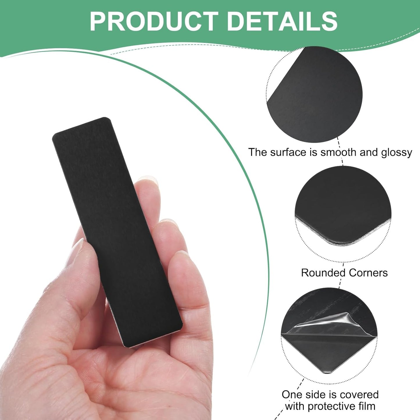 20-Pack Anodized Aluminium Laser Engraved Mount Metal Plate 3x1x0.02 Inch Engraver Blank Anodized Aluminum Sheets for DIY Laser Printing/Home/Office[Black]