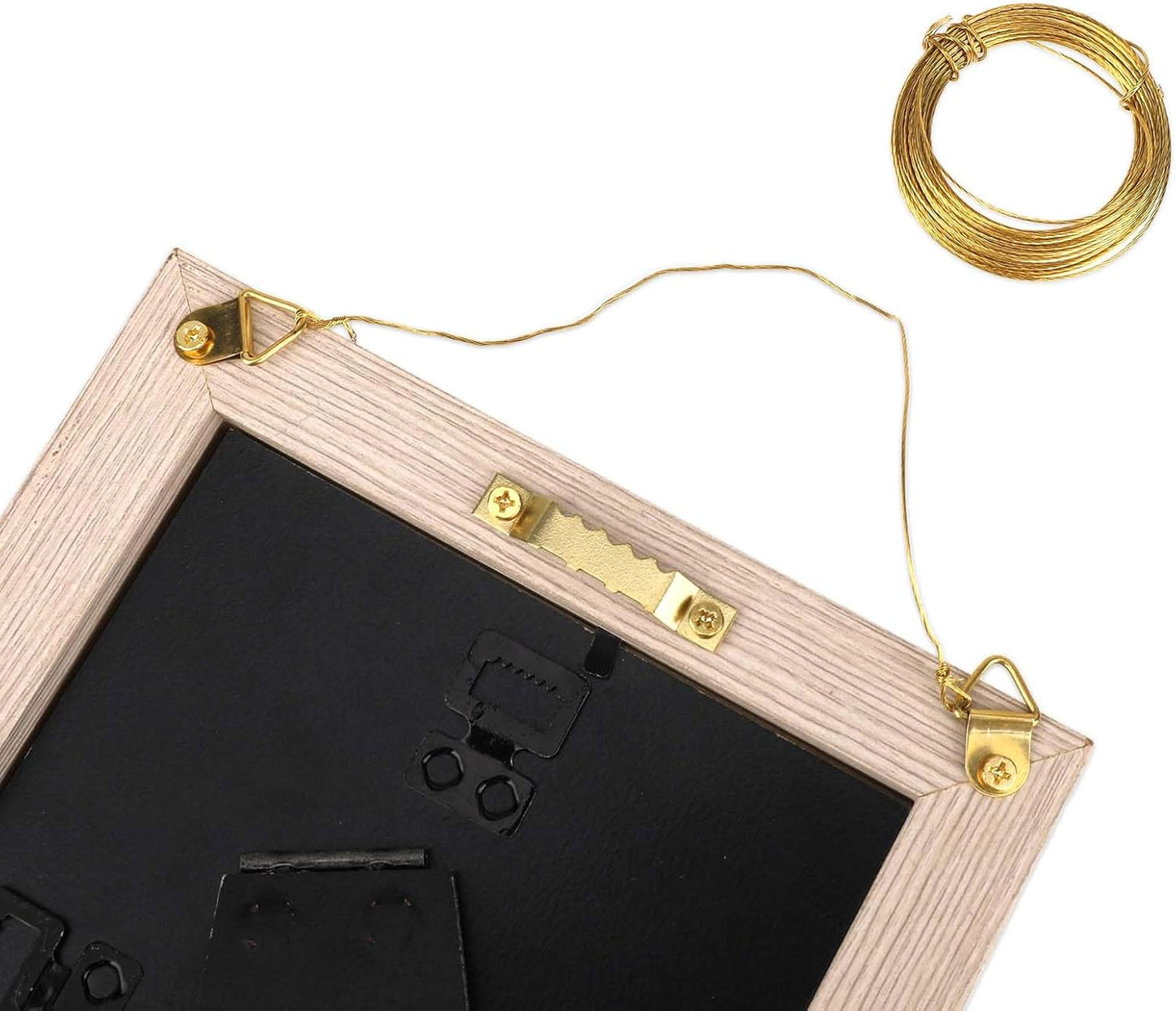 33 Feet Picture Hanging Wire Picture Frame Brass Wire for Hanging Heavy Duty Metal Braided Wire for Hanging Pictures, Mirror, Artwork, Light