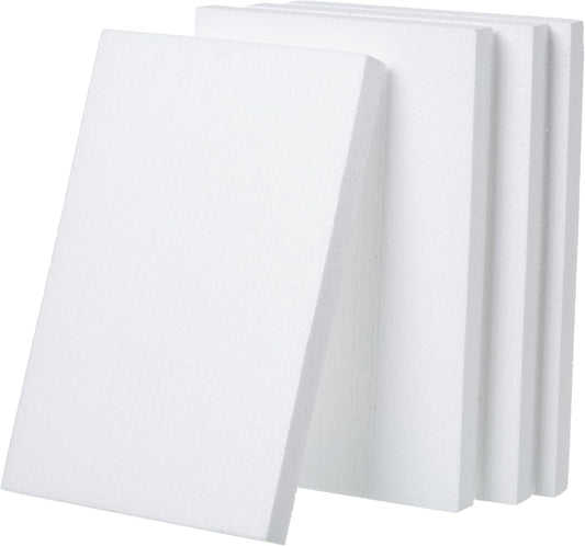 Crafare 12X8X1 Inch Craft Foam Blocks 4 Pack Polystyrene Foam Sheet Rectangle Foam Blocks for Arts School Projects Sculptures Floral Arrangements Modeling and Centerpieces