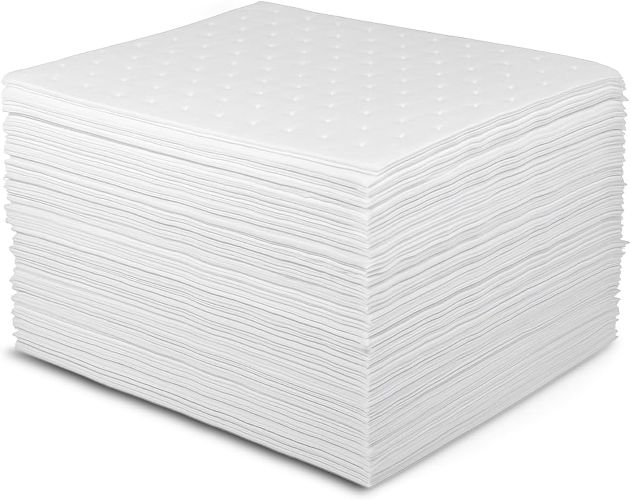 FLASHDRY Max Oil Only Fine Fiber Heavyweight Pads 15"x18", 100 ct – Ultra Absorbent, Tear-Resistant Spill Pads for Oil Cleanup on Water, Garage, Shop, Concrete, Factory, Made in USA (100 Pads)