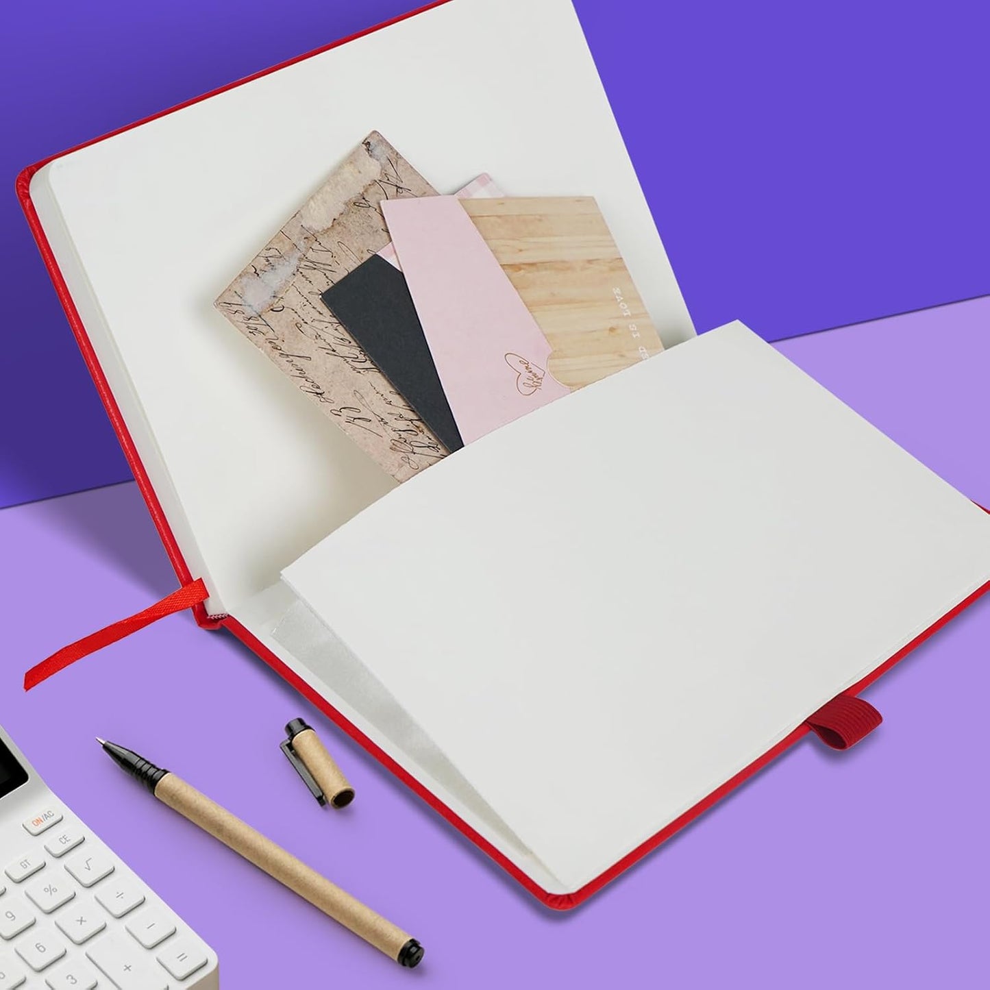 Lined Journal Notebooks for Work, Travel, College, A5 Size 100 GSM Thick Paper, Classic Ruled Journaling Notebook, Hardcover Notepad for Writing 160 Pages, 5.5 x 8.3 inch, Red