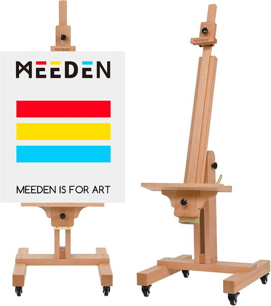 MEEDEN Large Art Easel for Painting: Solid Beech Wood Heavy Duty Artist Easel for Adults Beginner Painters - Professional Painting Easel with Tilts Flat can Holds Canvas Art Up to 71" for Art Studio