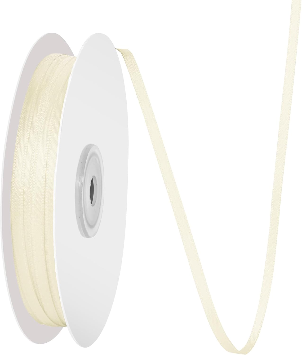 1/8 Inch X 100 Yards Cream Satin Thin Ribbon Solid Color Double Faced Ribbons Perfect for Crafts Wedding Decor Bow Making Arts Sewing and More