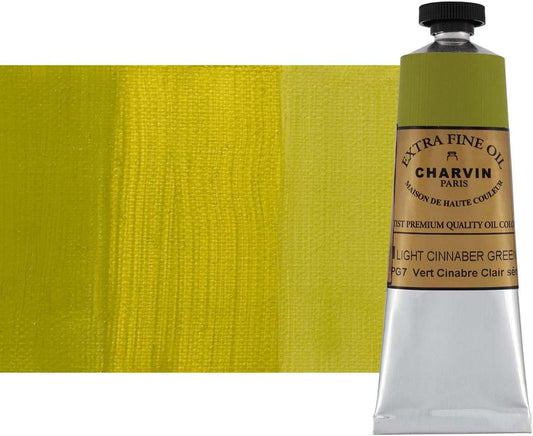 Charvin Extra Fine Oil Paint, Cinnabar Green Light 60 mL - Triple-Milled, Rich Texture, Poppy Oil-Based, Light-Fast, Handmade, Archival Quality
