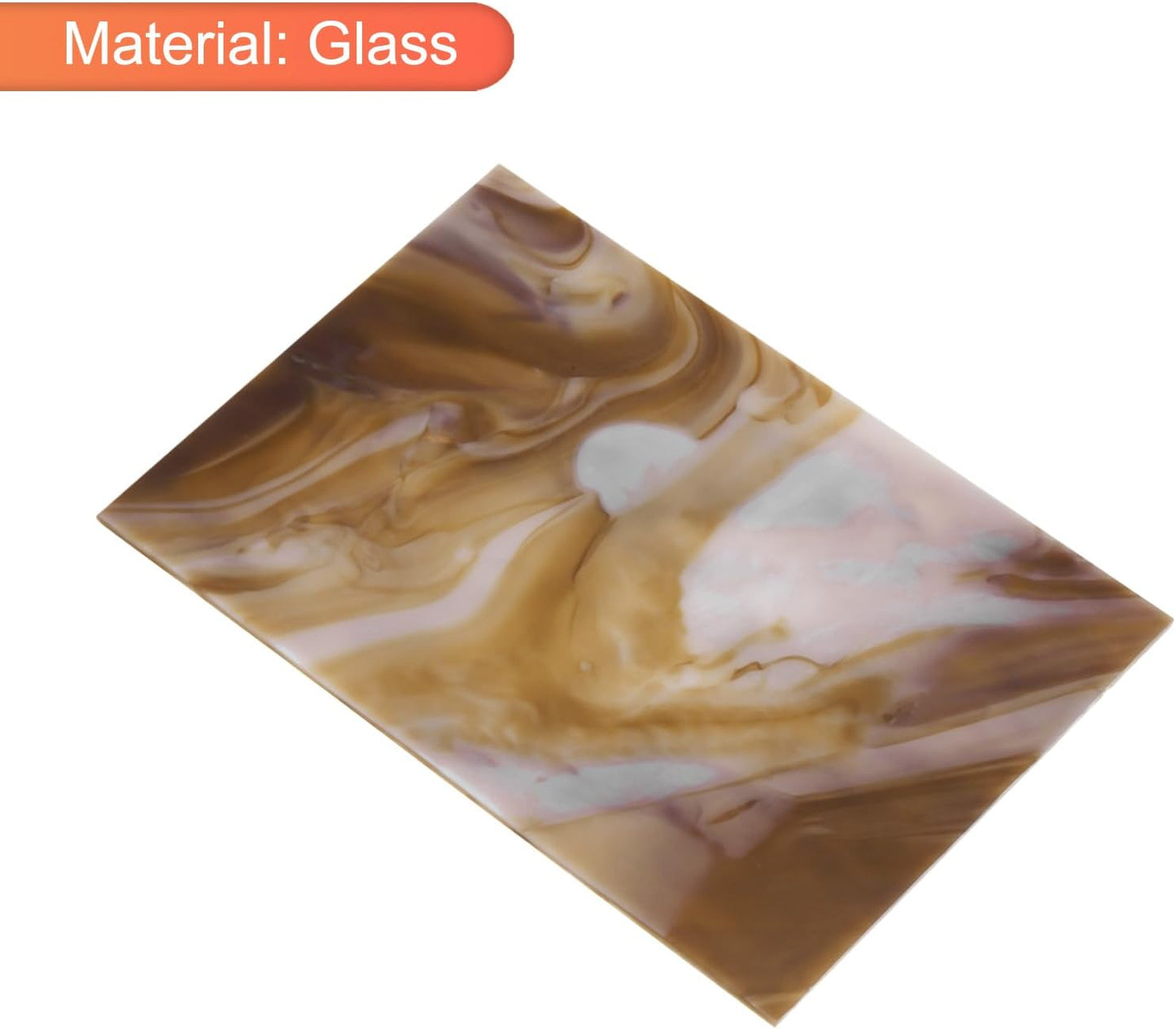 MECCANIXITY 2 Pcs Stained Glass Sheet Mosaic Tile 7.9 Inch x 5.9 Inch Brown Stained Glass Sheets for Crafts DIY Art Project