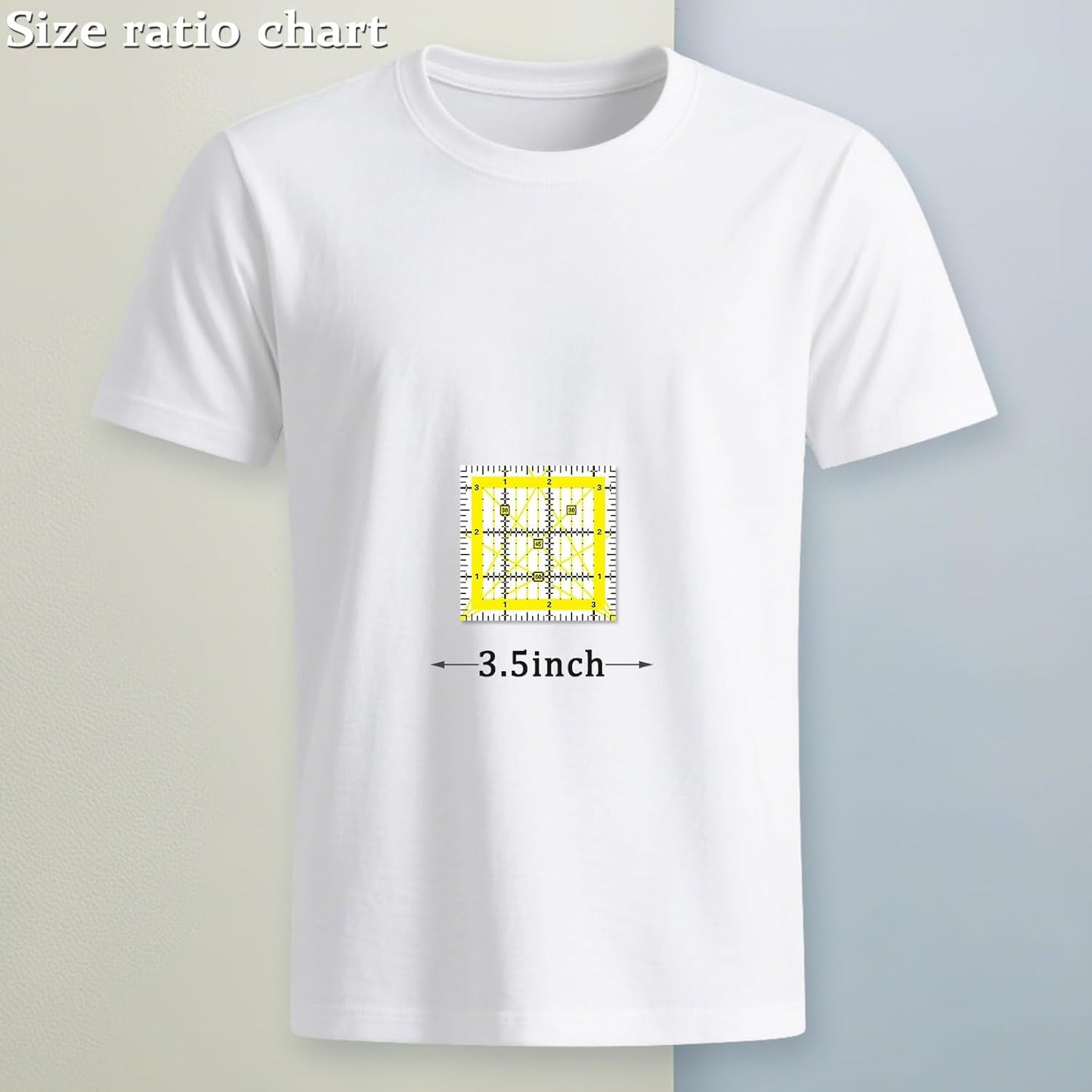 Quilting Rulers, Sewing Rulers, 4 Piece Quilting Square Templates, Acrylic Rulers with Non-Slip Rings for Sewing (3.5"X3.5", 5"X5", 6.5"X6.5", 10.5"X10.5") (Yellow)