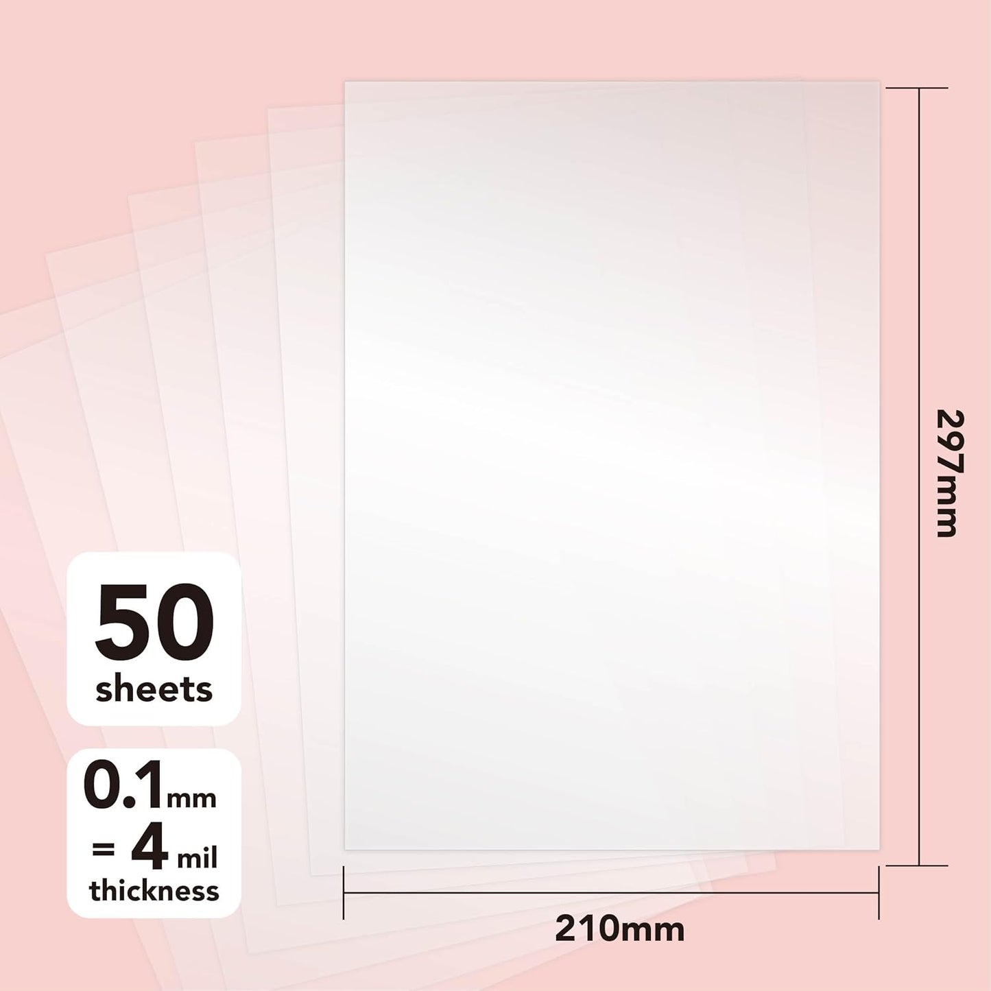50 sheets 4 Mil Basics Heat Resistant Acetate Blank Stencil Sheet for Card Making Journaling Planner Scrapbook Paper Transparent PET Acetate Mylar Craft Template Material