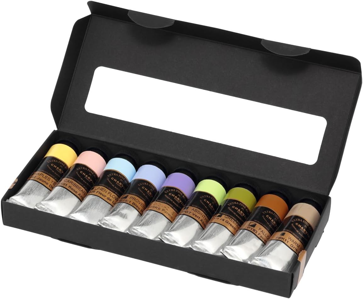 Charvin Extra Fine Professional Acrylic Paint Set for Artists, Provence Colors - Bonjour Set of 9, 20 ml Tubes, Triple-Milled, Lightfast Pigments, Artist Acrylic Paints in Nature-Inspired Hues