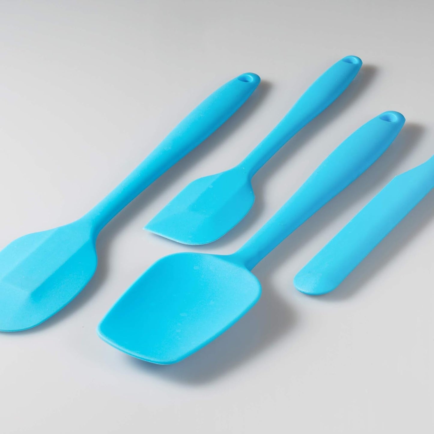 4 Piece Silicone Spatula Set, Flexible Heat Resistant Non-scratch Baking Cooking Rubber Spatulas with Stainless Steel Core, Blue