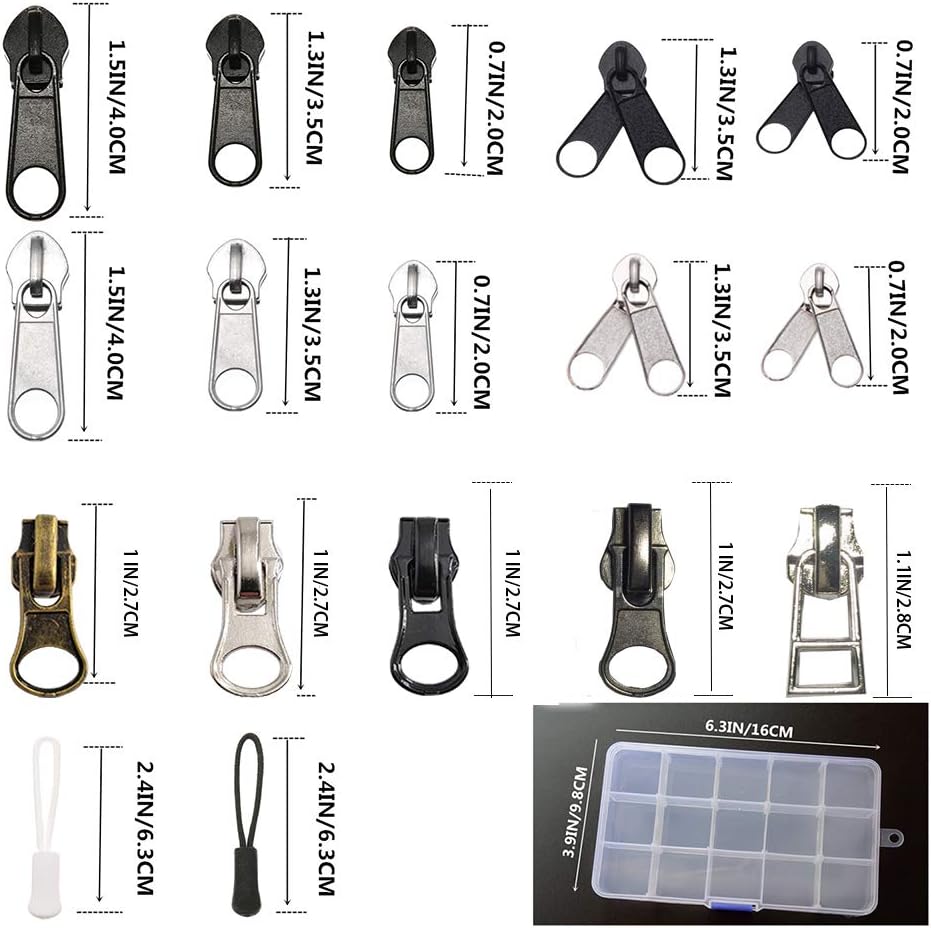 JOSDIOX 255-Piece Zipper Repair Kit – Replacement Sliders (#3, #5, #8), Install Pliers Tool, and Zip Extension Pulls for Jackets, Luggage, Backpacks, Tents, and Sleeping Bags