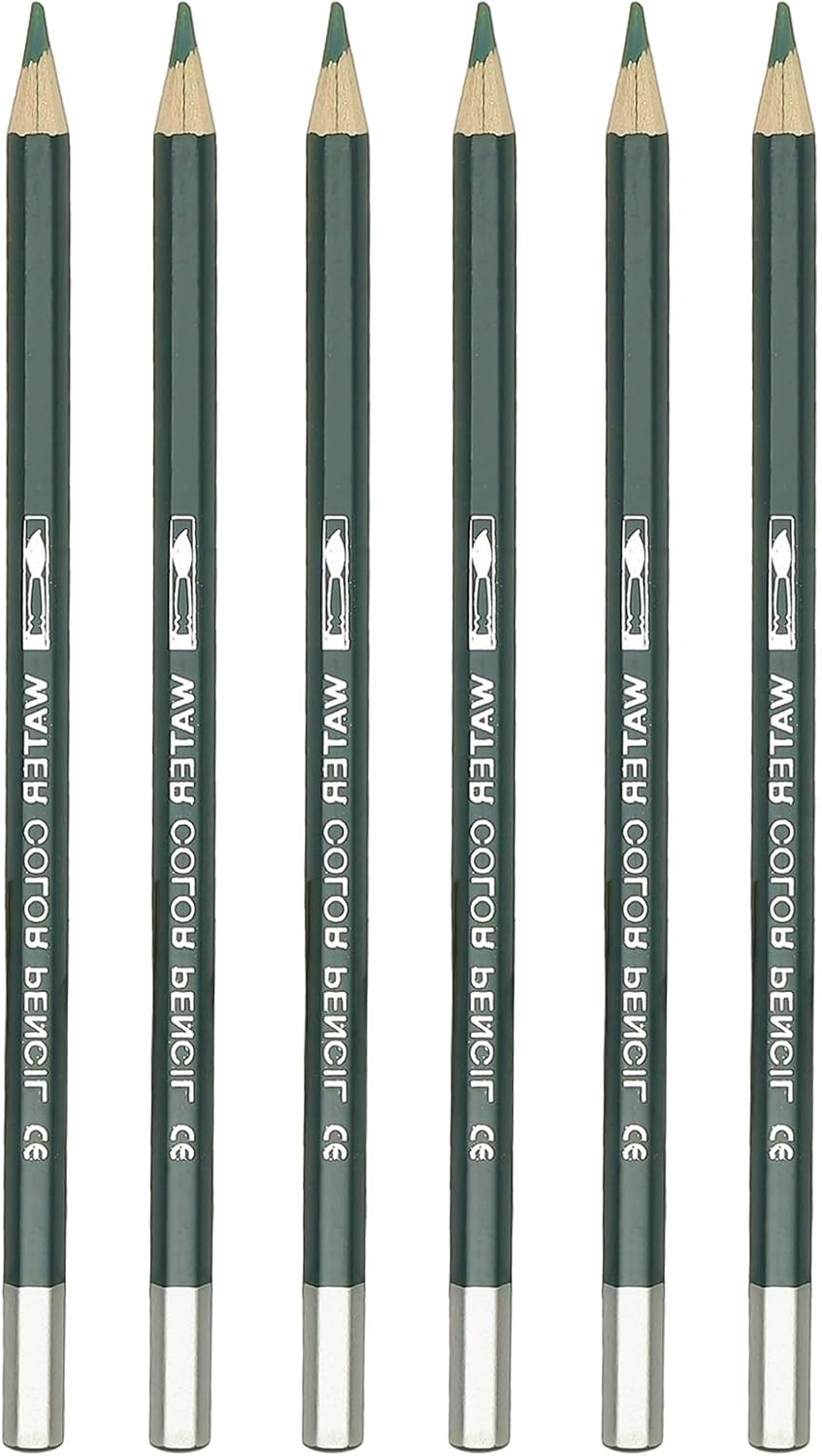 PATIKIL Watercolor Pencil, 6Pcs Water Soluble Pencils for Blending, Coloring, Sketch Drawing, Painting, Dark Green