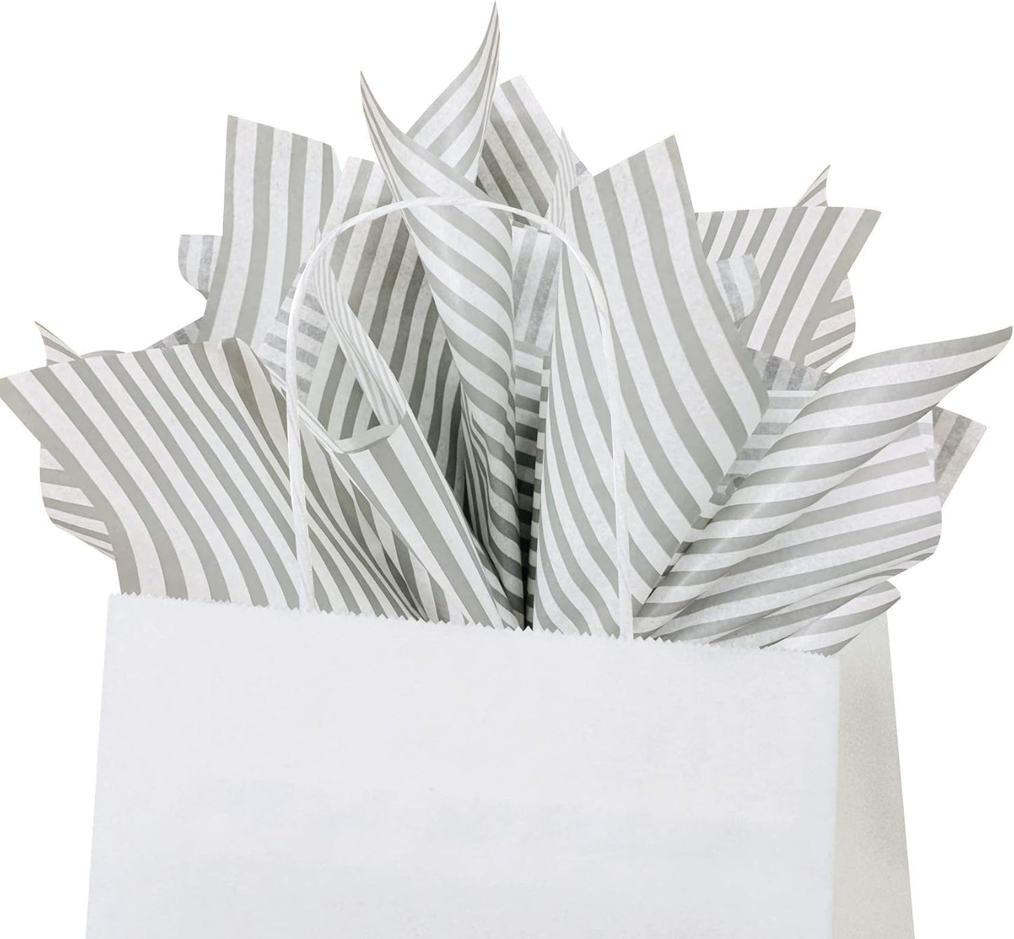 Flexicore Packaging Gray Pin Stripe Print Gift Wrap Tissue Paper Size: 15 Inch X 20 Inch | Count: 50 Sheets | Color: Gray Pin Stripe