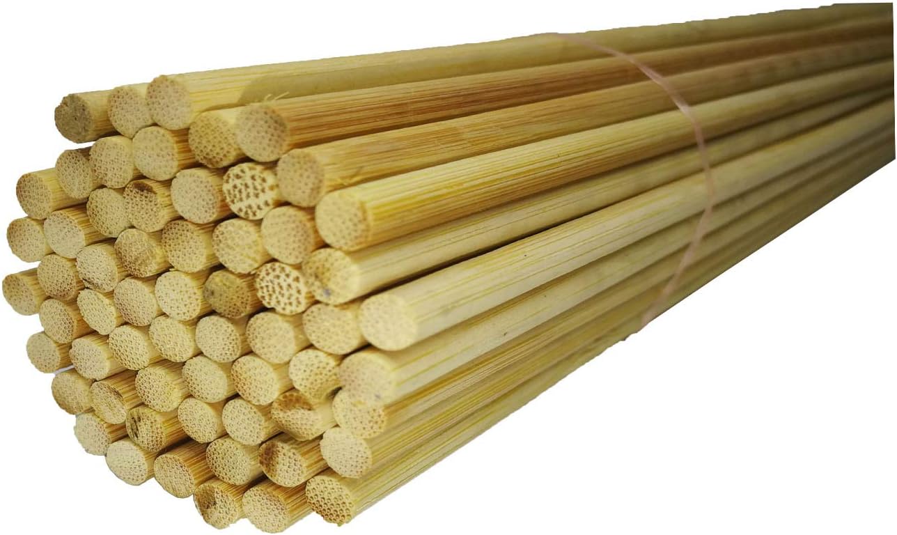 12 Inch Long and 16 Inch Long Natural Blank Round Unfinished Bamboo Dowel Rods Craft Sticks Craft Projects,60 Pieces(0.24 Inch Diameter)